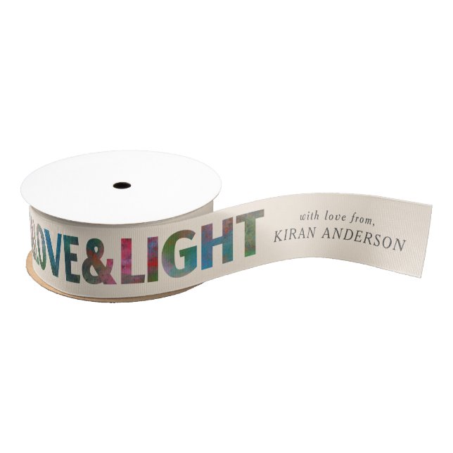 Colourful Merry & Bright Love & Light Your Name Grosgrain Ribbon (Spool)