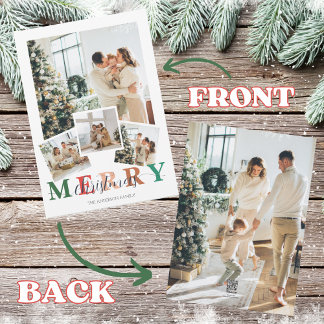 Colourful Merry Christmas 5 Photos Holiday Card
