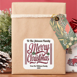 Colourful Merry Christmas Joy! Square Sticker