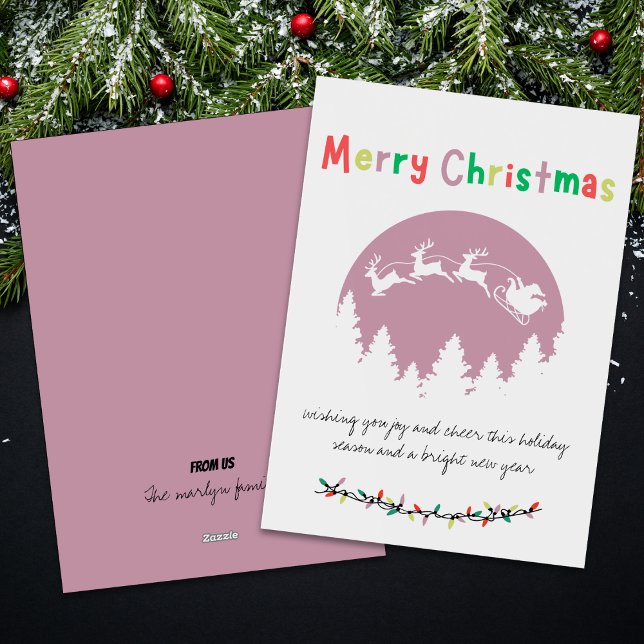 Colourful Merry Christmas script Holiday Card (Creator Uploaded)