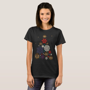 Colourful Merry Christmas Snowflake Tree festive T-Shirt