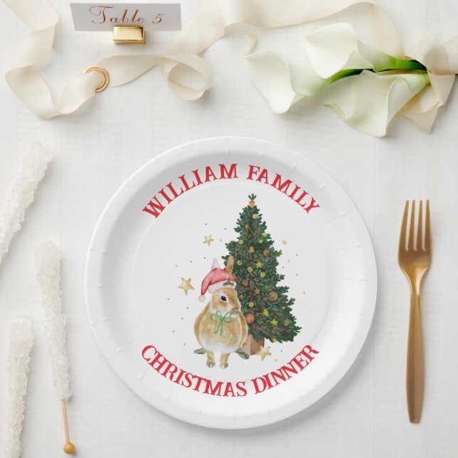 Colourful Merry Christmas Text Cute Christmas Part Paper Plate (Wedding)