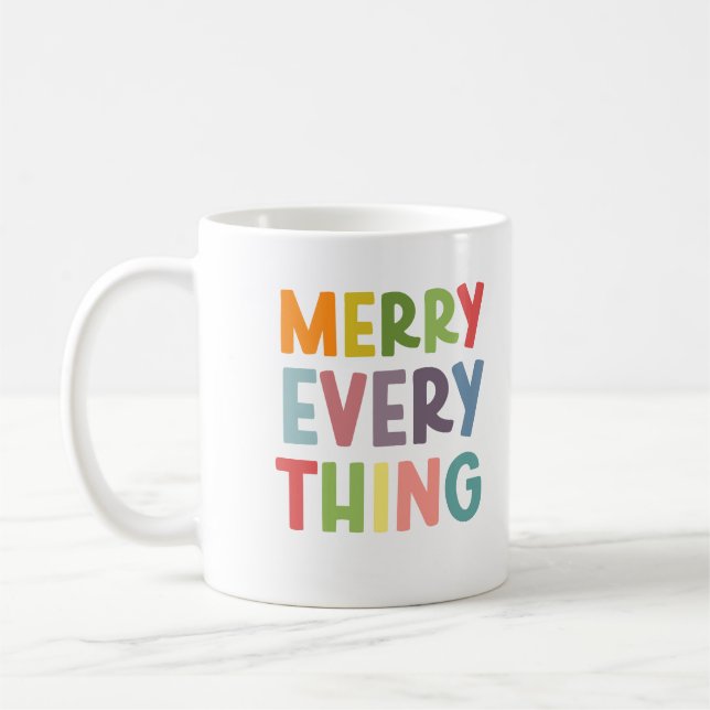 Colourful Merry Everything Inclusive Holiday custo Coffee Mug (Left)