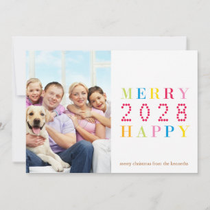 Colourful Merry Happy Holiday Photo Card