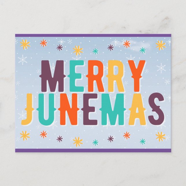 Colourful Merry Junemas Postcard (Front)