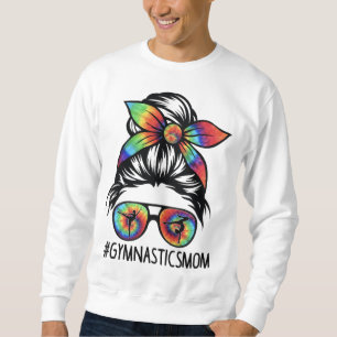 Colourful Messy Bun Gymnastics Mom Gymnast Women ( Sweatshirt