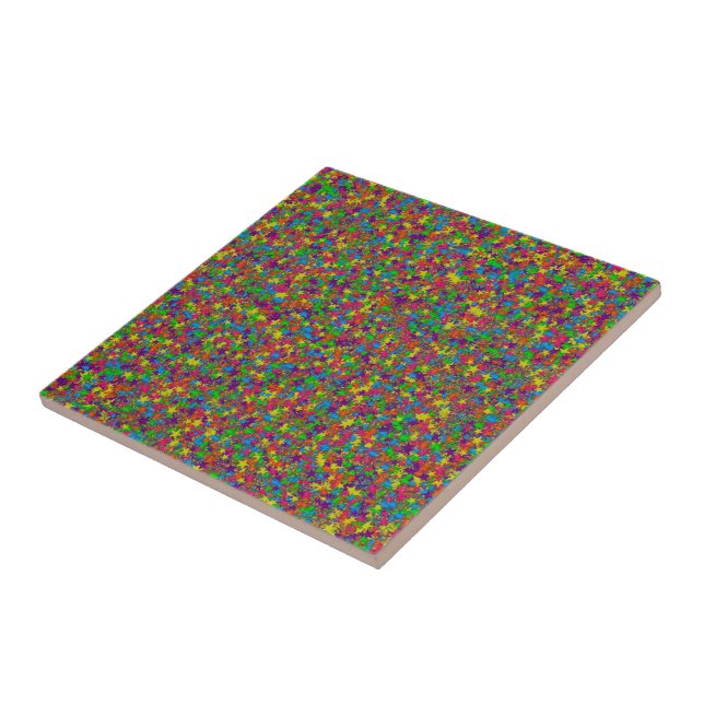 Colourful Metal Stars CERAMIC TILE (Side)