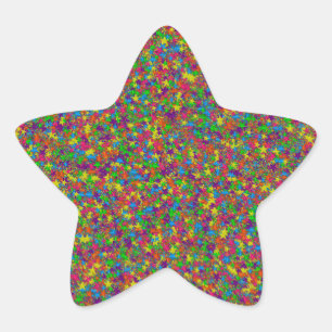 Colourful Metal Stars-Star Shaped Stickers