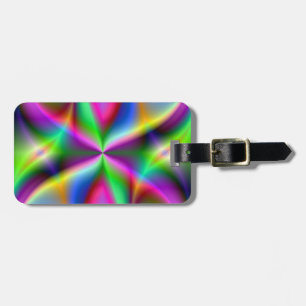 Colourful Metallic Fractal Lustre Luggage Tag