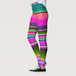 Colourful Mexican Blanket Rainbow Serape Pink Leggings<br><div class="desc">This design may be personalized by choosing the Edit Design option. You may also transfer onto other items. Contact me at colorflowcreations@gmail.com or use the chat option at the top of the page if you wish to have this design on another product or need assistance with this design. See more...</div>