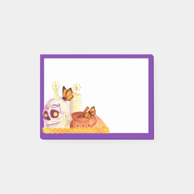 Colourful Mexican Day Of The Dead Sugar Skull  Post-it Notes (Front)