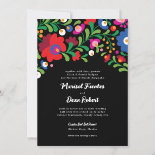 Colourful Mexican Embroidery Wedding Invitation