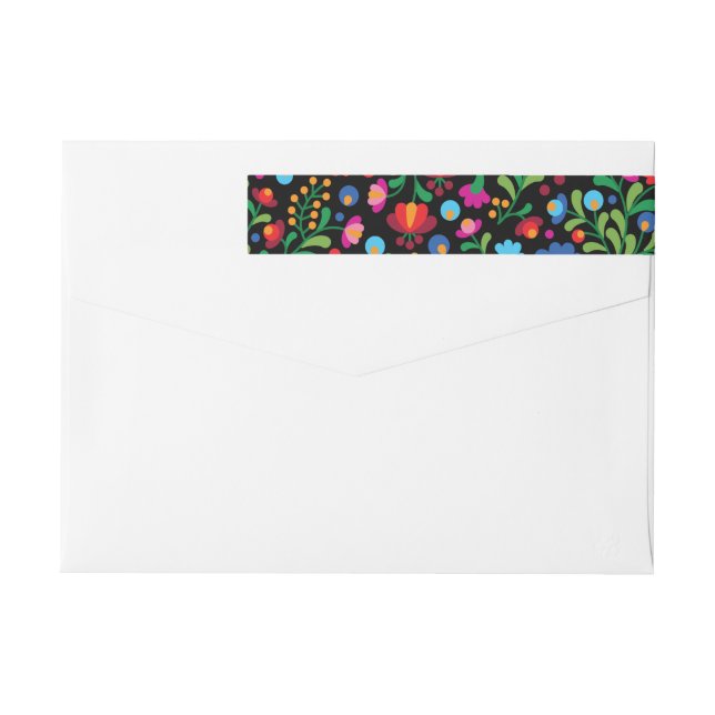 Colourful Mexican Embroidery Wrap Address Label (Back)