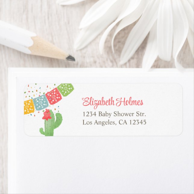 Colourful Mexican Fiesta Baby Shower Address (Insitu)