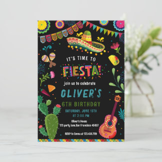 Colourful Mexican Fiesta Birthday Invitation