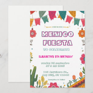 Colourful Mexican Fiesta Birthday  Invitation