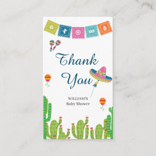Colourful Mexican Fiesta Cactus Birthday Thank You Enclosure Card