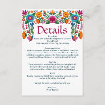Colourful Mexican Fiesta Floral Embroidery Wedding