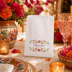 Colourful Mexican Fiesta Floral Wedding Favour Bag