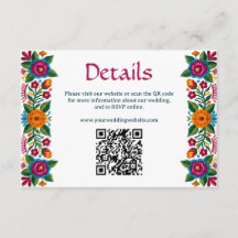 Colourful Mexican Fiesta Floral Wedding Website QR