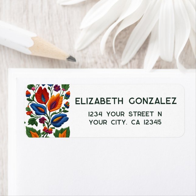 Colourful Mexican Fiesta Folk Art Floral Embroider (Insitu)