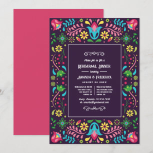 Colourful Mexican Fiesta Rehearsal Dinner Invitation