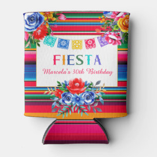 Colourful Mexican Fiesta Serape & Floral  Can Cooler