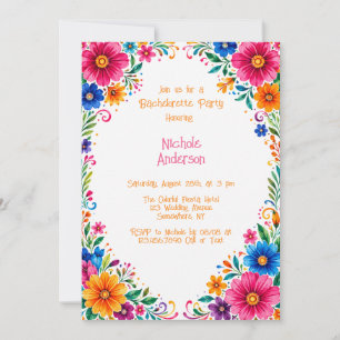 Colourful Mexican Floral Bachelorette Party Invitation