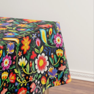 Colourful Mexican Floral Fiesta Pattern Tablecloth
