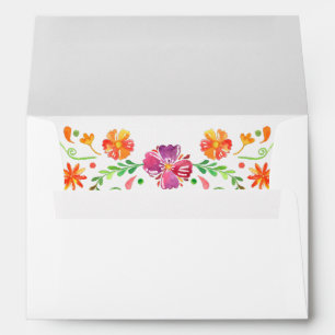 Colourful Mexican Floral Fiesta Wedding Envelope