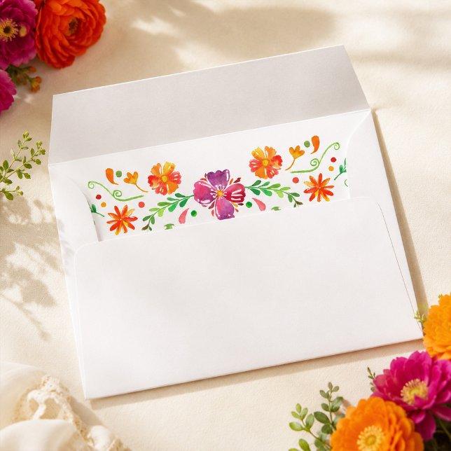 Colourful Mexican Floral Fiesta Wedding Envelope (Colorful Mexican Floral Fiesta Wedding Envelope)