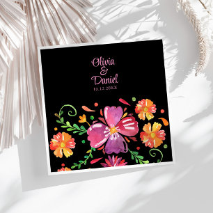 Colourful Mexican Floral Fiesta Wedding  Napkin