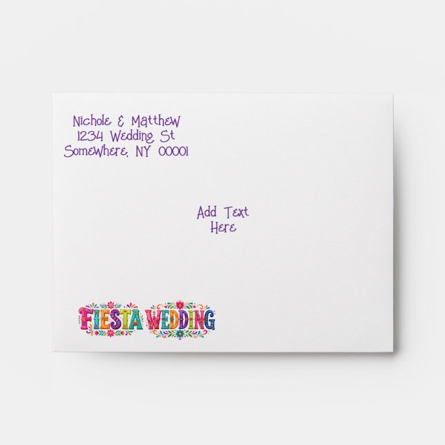 Colourful Mexican Floral Wedding Envelope (Front)