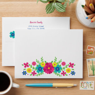 Colourful Mexican flowers Envelope