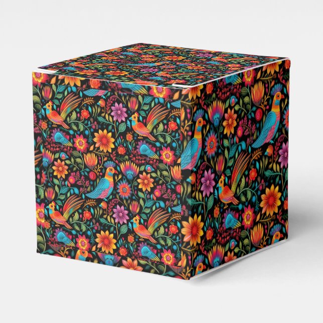 Colourful Mexican pattern Favor Box (Front Side)