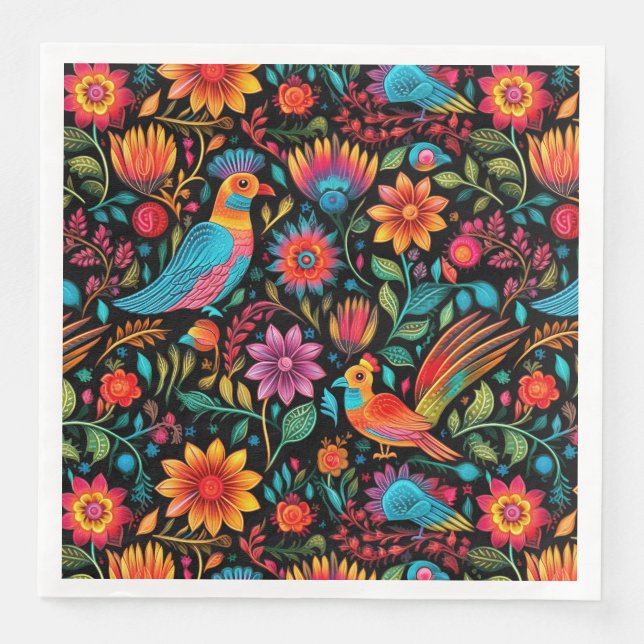 Colourful Mexican pattern Napkin (Front)