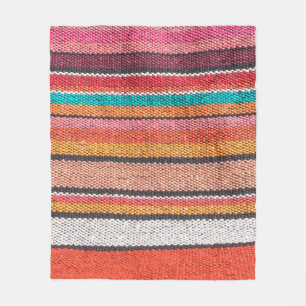 Colourful mexican, peruvian style rug surface clos fleece blanket