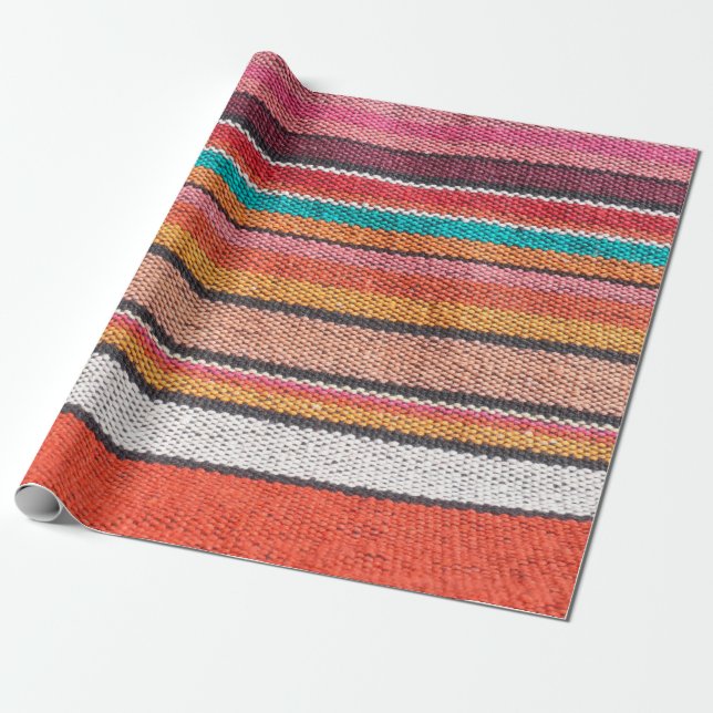 Colourful mexican, peruvian style rug surface clos wrapping paper (Unrolled)