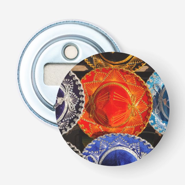 Colourful Mexican sombreros Bottle Opener (Front)