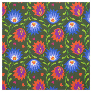Colourful Mexican Style Floral Pattern Elegant Bol Fabric