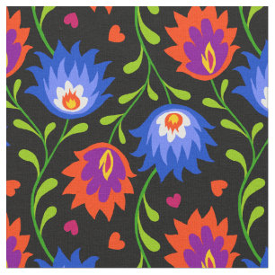 Colourful Mexican Style Floral Pattern Elegant Bol Fabric