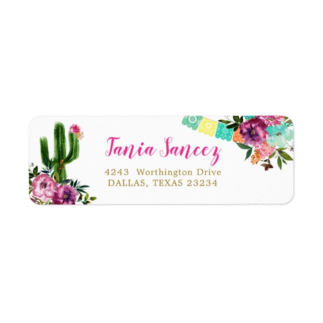 Colourful Mexican Taco bout Love Address Label (Front)