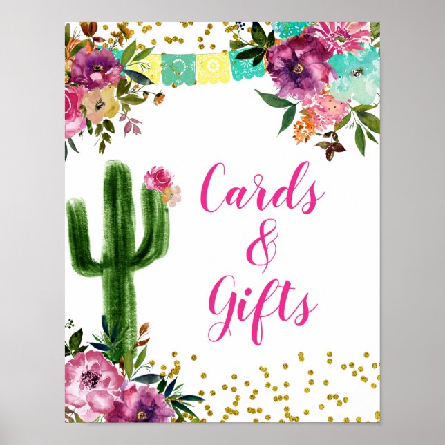 Colourful Mexican Taco bout Love Cards & Gifts Sig Poster (Front)