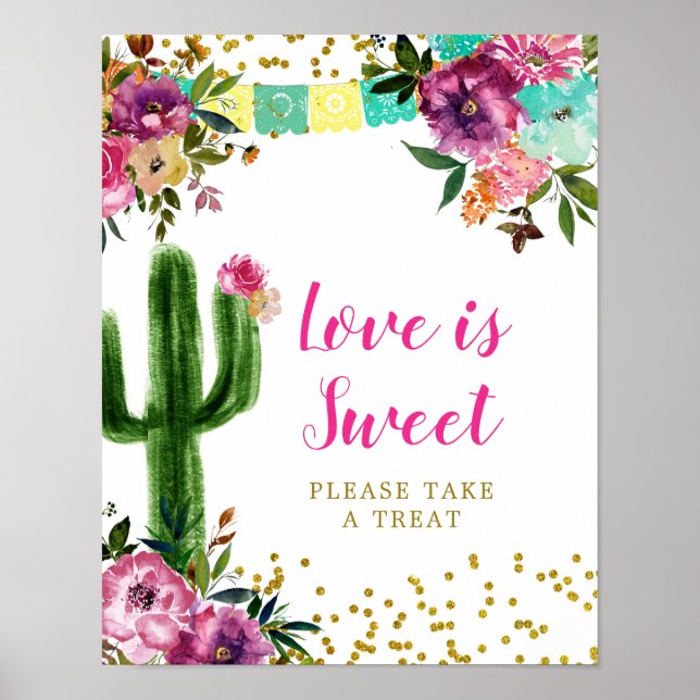Colourful Mexican Taco bout Love Love Is Sweet Poster (Front)