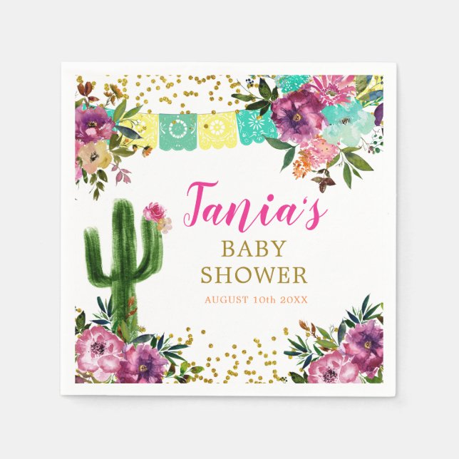 Colourful Mexican Taco bout Love Paper Napkin (Front)