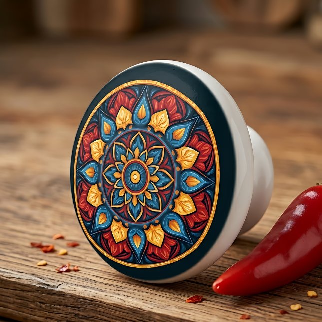 Colourful Mexican Talavera Ceramic Cabinet Knob (Creator Uploaded)