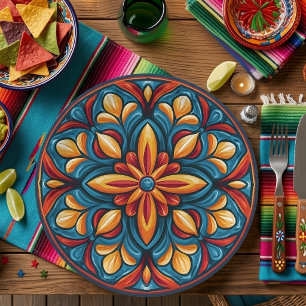 Colourful Mexican Talavera Fiesta Paper Plate