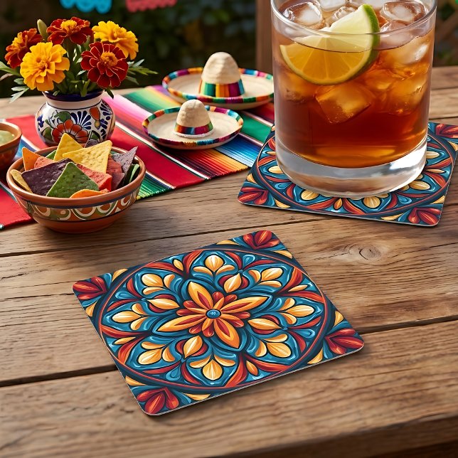 Colourful Mexican Talavera Paper Coaster (Creator Uploaded)