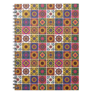 Colourful Mexican Talavera Tile Pattern Spiral Not Notebook