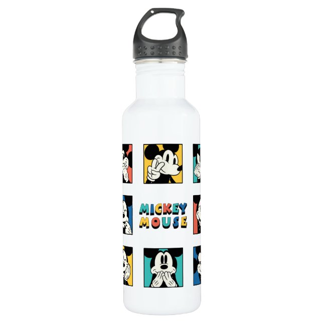Colourful Mickey Mouse Grid 710 Ml Water Bottle (Front)